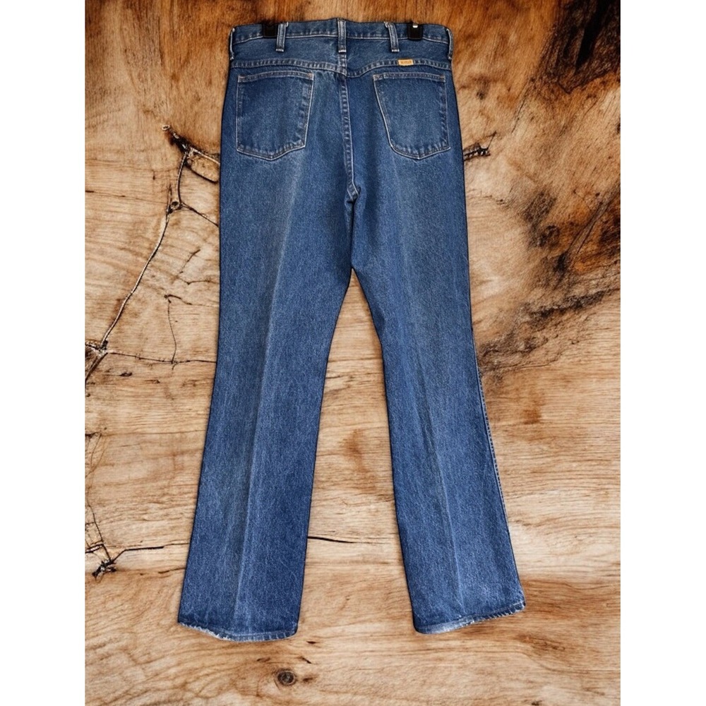Vintage Rustler Jeans 36x32 Distressed Faded Talon Zipper Yellow Tag USA